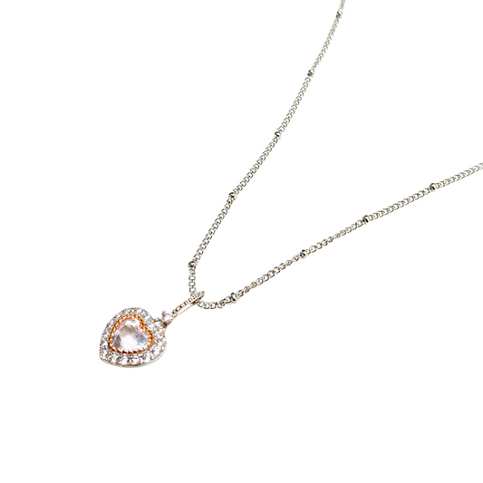 粉晶心心圍石項鏈