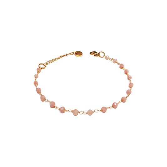 迷你粉紅澳寶小珠鏈款手鏈