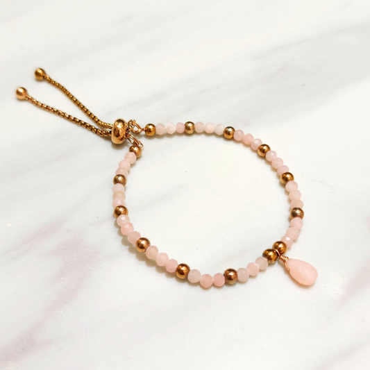 迷你粉紅澳寶小珠手串款伸縮手鏈 - Oxygen Jewelry