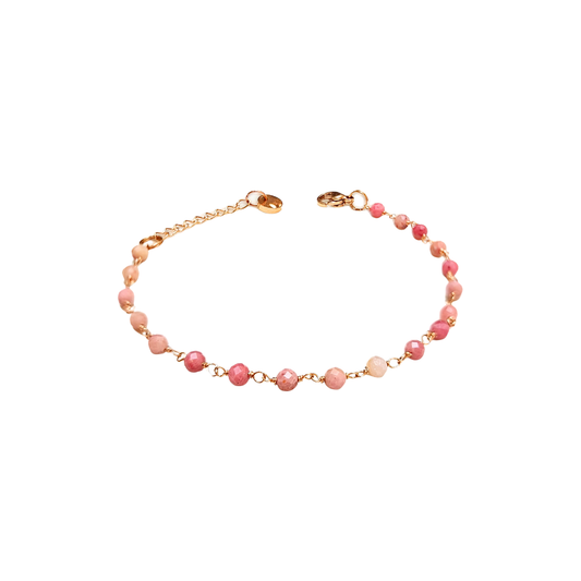 迷你红纹石小珠链款手链