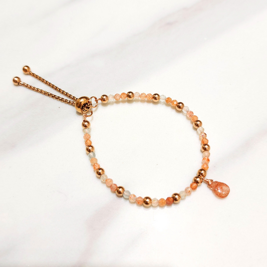 迷你太陽石小珠手串款伸縮手鏈