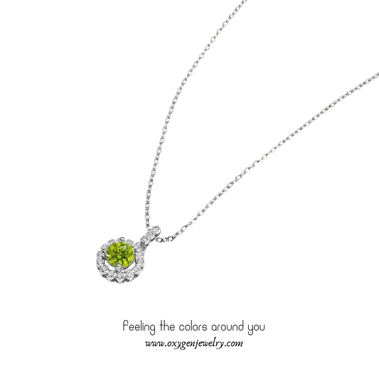 橄欖石小圓鋯石圍石項鏈