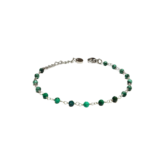 Mini Malachite Bead Chain Bracelet