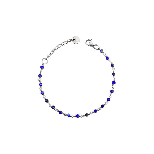 Mini Lapis Lazuli Bead Chain Bracelet