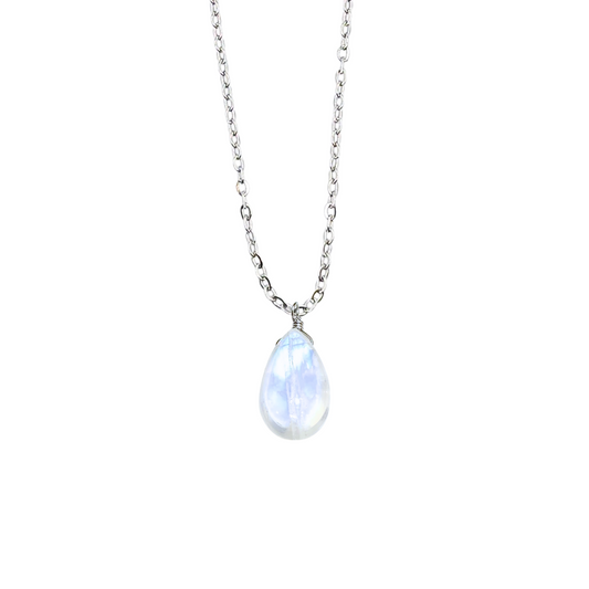 月亮石梨形旦面項鏈 - Oxygen Jewelry