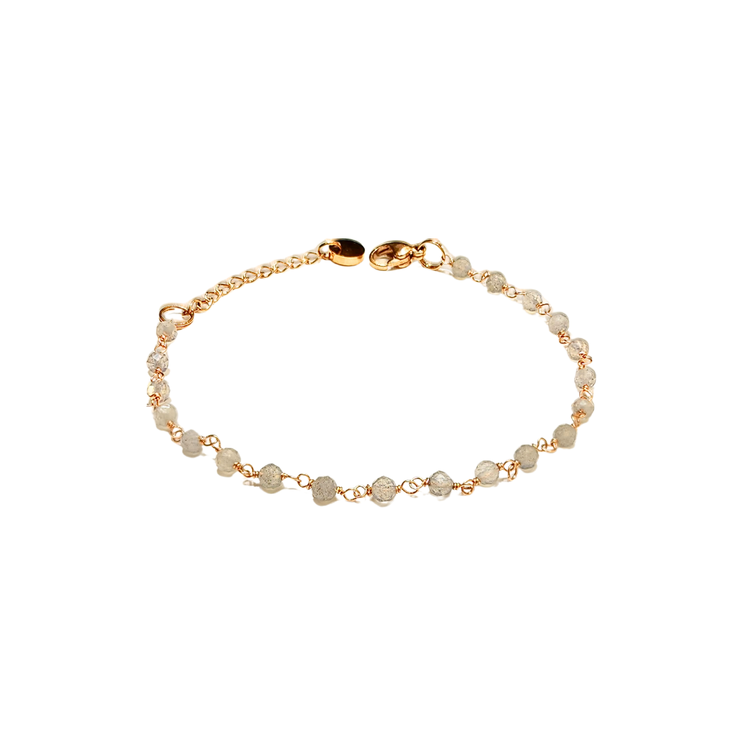 Mini Labradorite Beads Retractable Bracelet