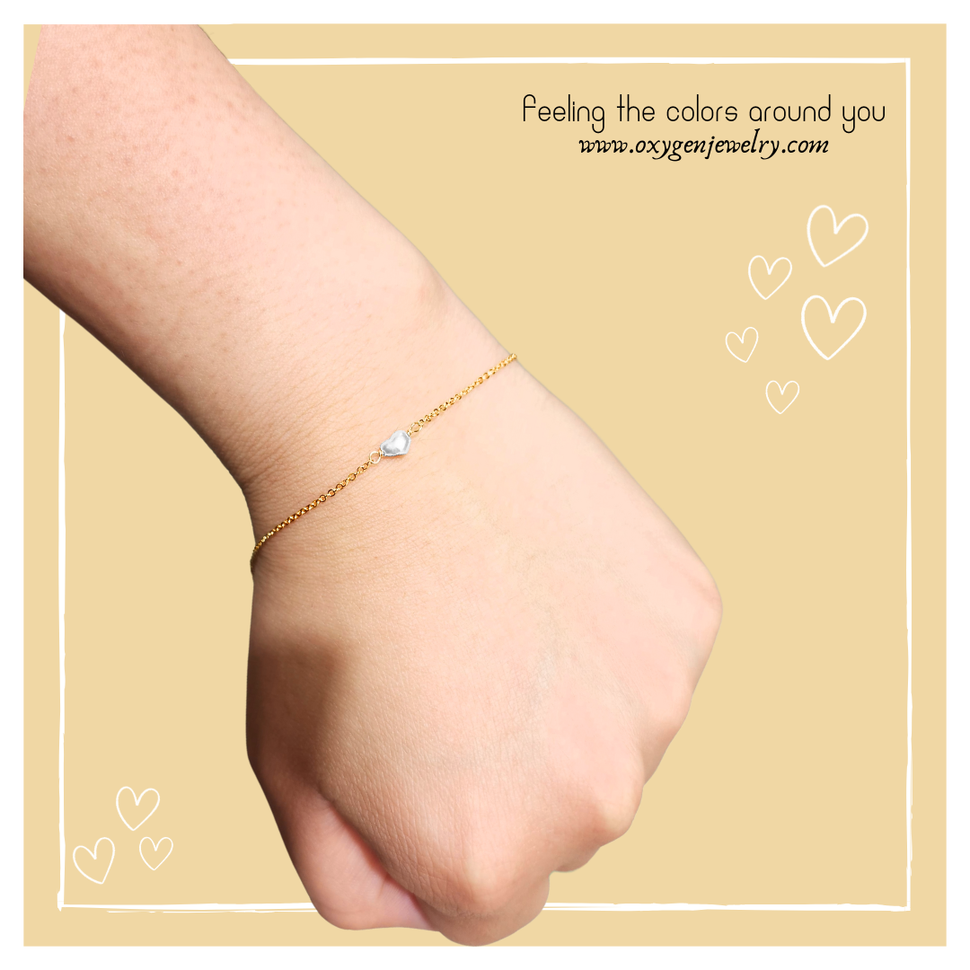 心形淡水珍珠手鏈