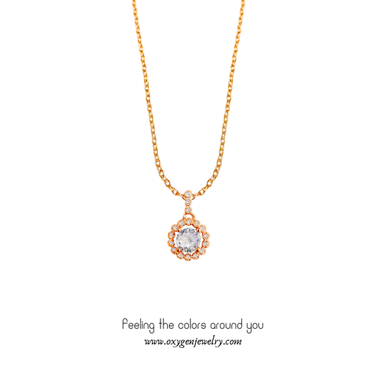 高碳鑽小圓鋯石圍石項鏈