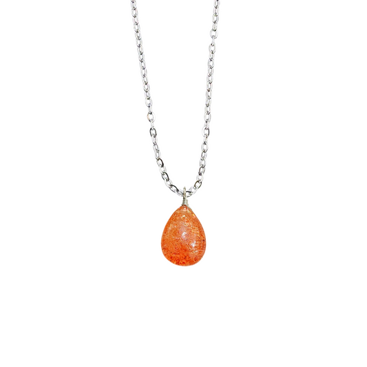 太陽石梨形旦面項鏈