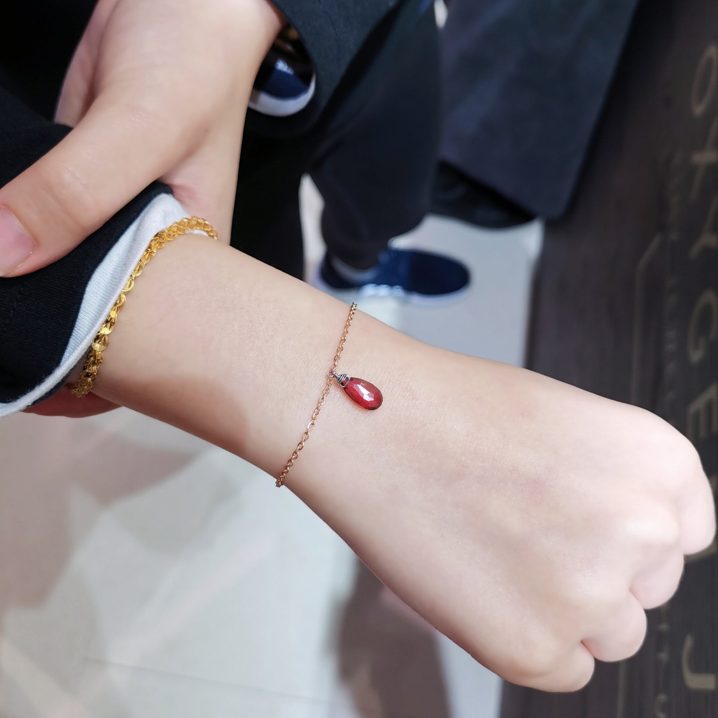 梨形切面石榴石手鏈 - Oxygen Jewelry