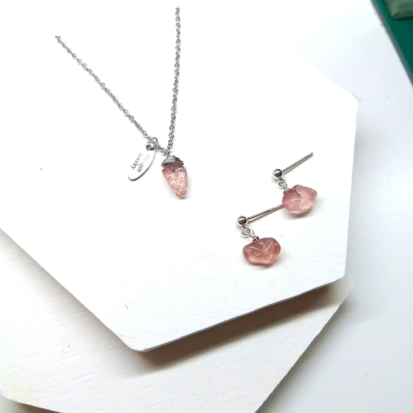 不規則形草莓晶碎石項鏈 - Oxygen Jewelry