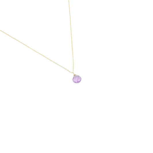 紫晶梨形切面项链