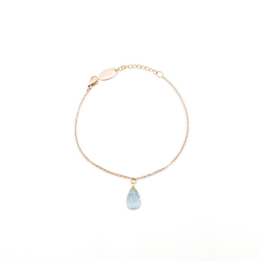 天空藍托帕梨形切面手鏈