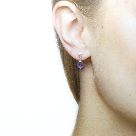 Amethyst Pear Shaped Faceted Earrings