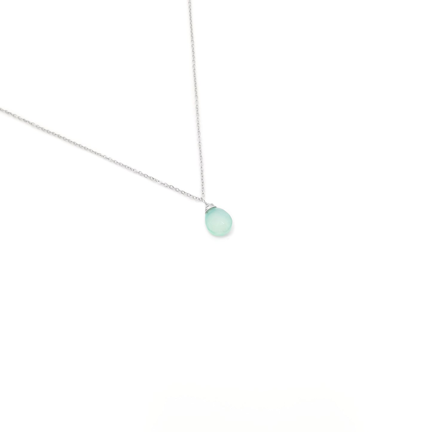 海藍玉髓梨形切面項鏈