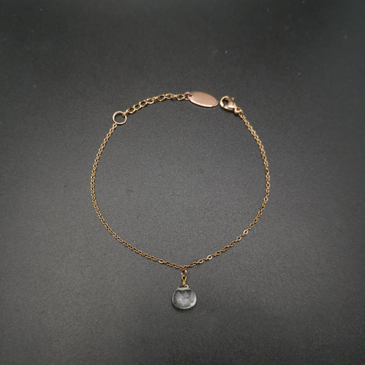 白水晶梨形切面手链