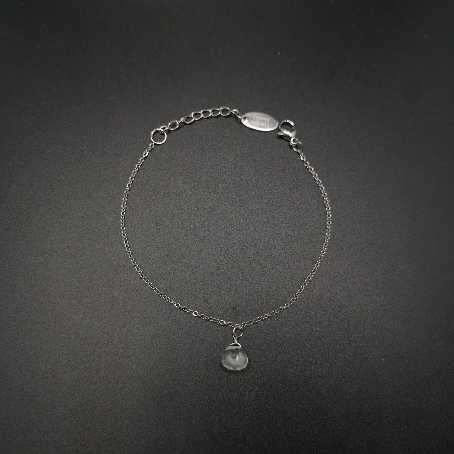 白水晶梨形切面手链