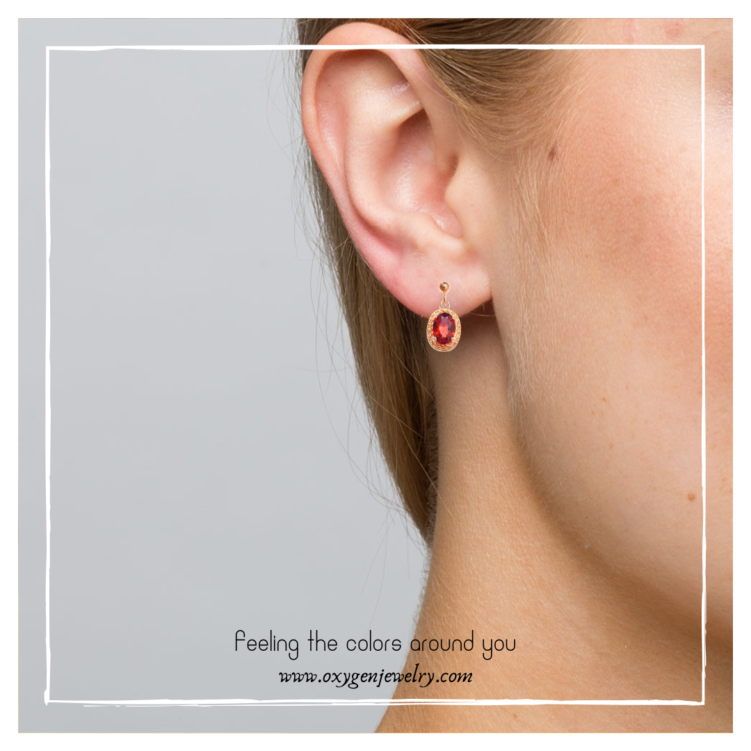 Garnet lace earrings