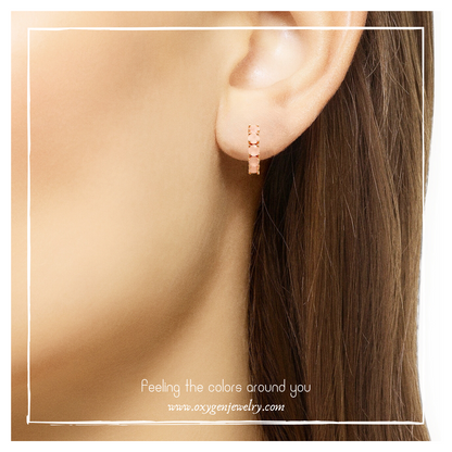 粉晶(五粒)耳圈耳環