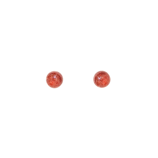 圓波草莓晶耳釘