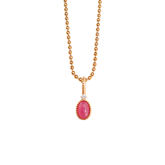 Round Ruby Necklace 