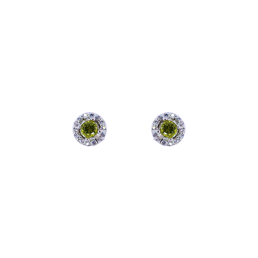 Round peridot stone earrings