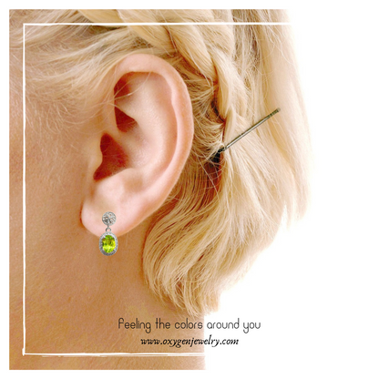 Peridot lace earrings