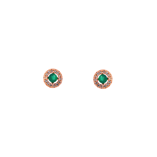Round green Alex stone earrings