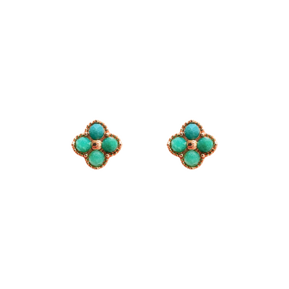 Amazonite four-leaf clover earrings