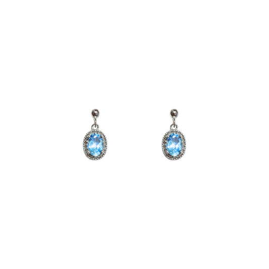 Sky blue topaz lace earrings
