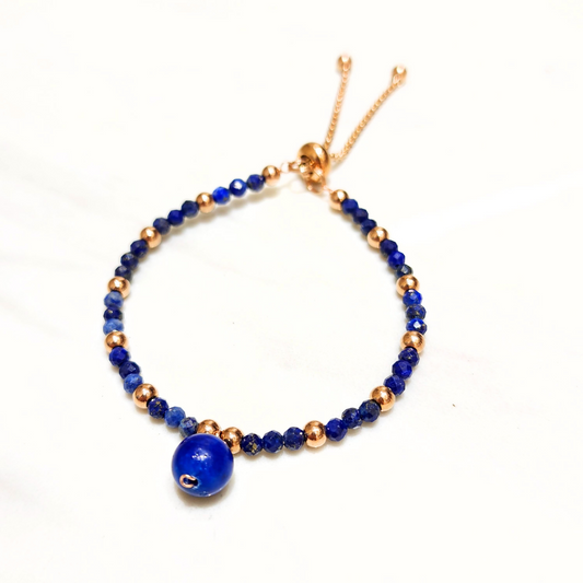 Mini Lapis Lazuli Beads Retractable Bracelet