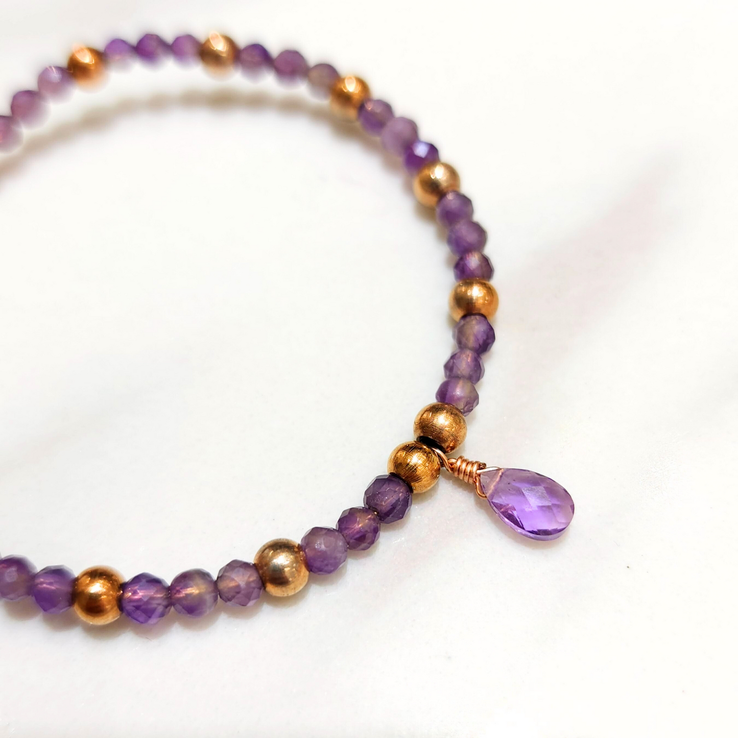 Mini Amethyst Beads Retractable Bracelet