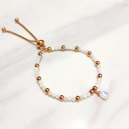 Mini Moonstone Beads Retractable Bracelet