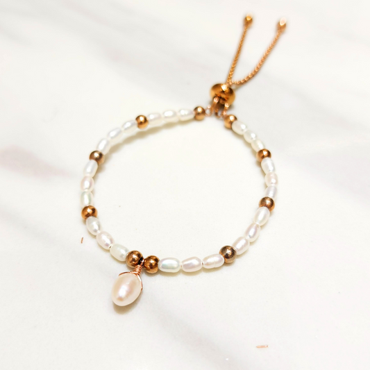 Mini Freshwater Pearl Beads Retractable Bracelet
