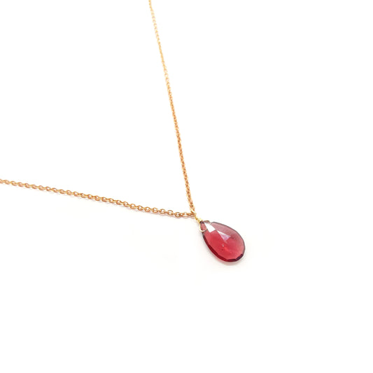 Pear Faceted Garnet Necklace