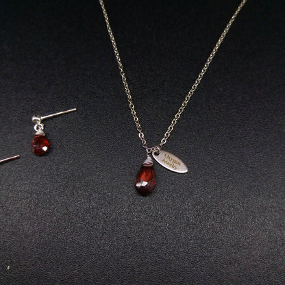 Pear Faceted Garnet Necklace