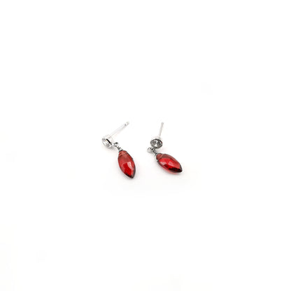 Garnet sterling silver earrings