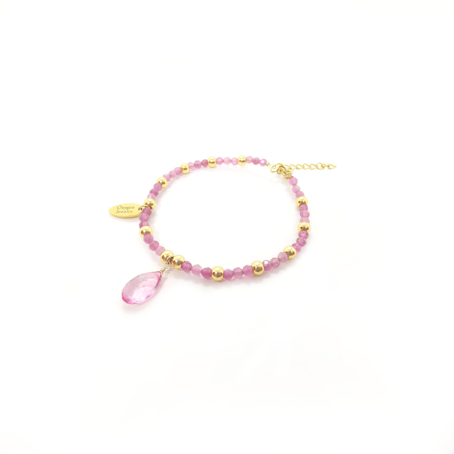 Mini Pink Tourmaline Bead Bracelet