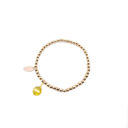 ~Gift Recommendation~ Birthstone Metal Bead Elastic Bracelet~