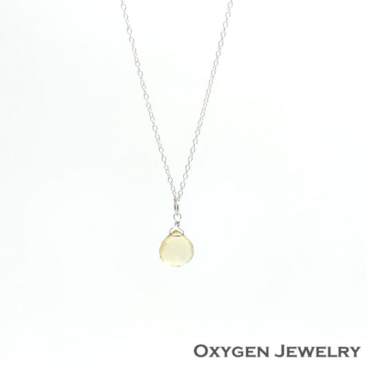 Pear Faceted Citrine Necklace