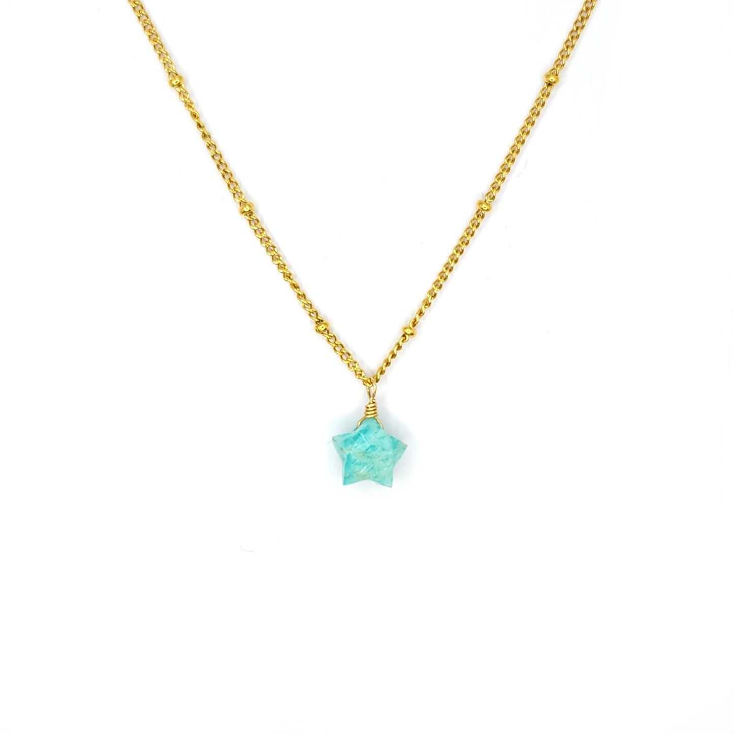 [!!!Highly recommended!!!] Three-dimensional star amazonite necklace 