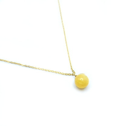 Topaz (Yellow Topaz) Round Wave Necklace