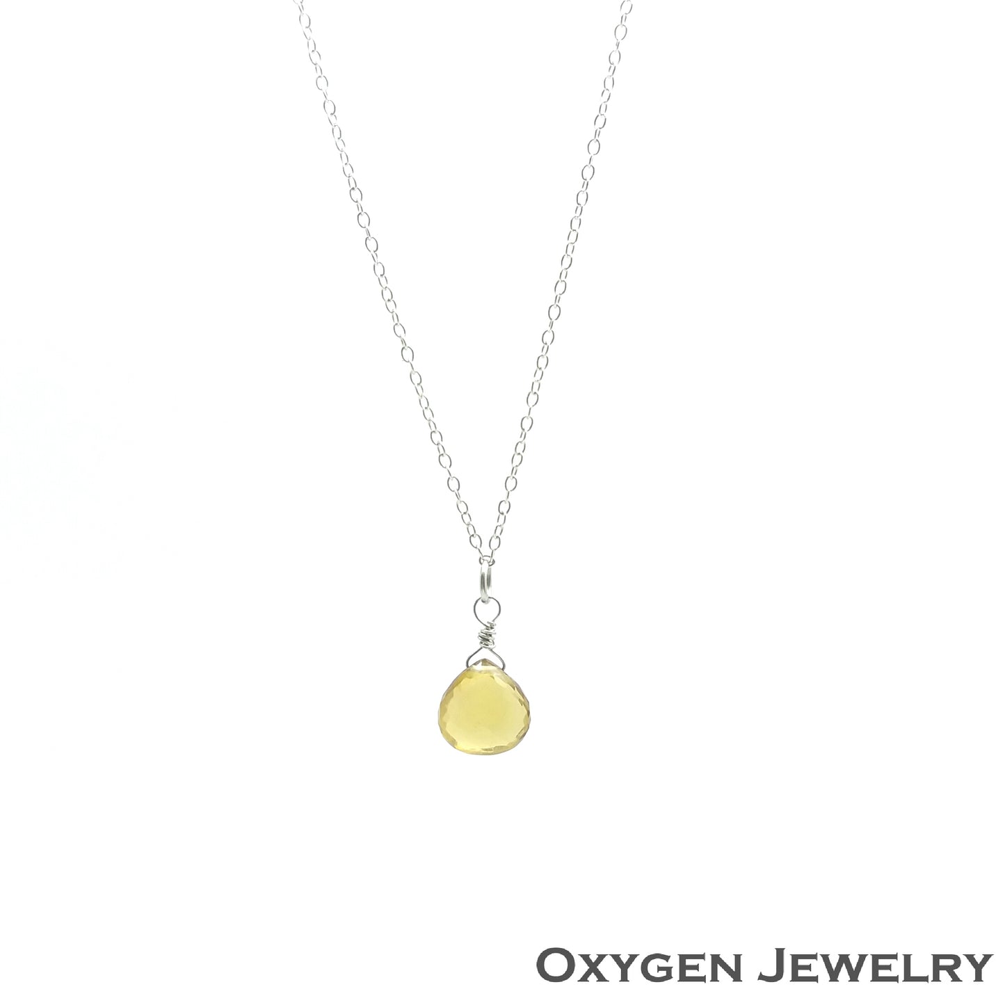 Pear Faceted Yellow Topaz Necklace 