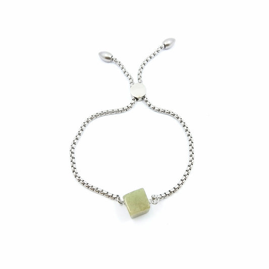 [-62%] Cubic Aventurine Jade Extendable Bracelet