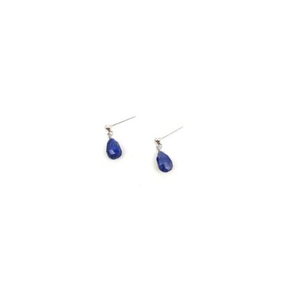 Pear Faceted Lapis Lazuli Earrings in Sterling Silver