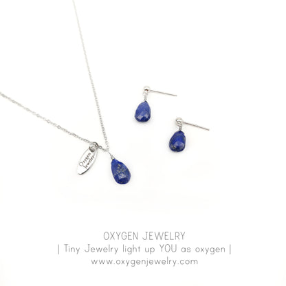 Pear Faceted Lapis Lazuli Earrings in Sterling Silver