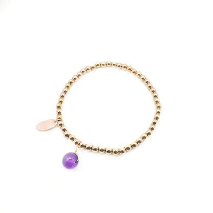 ~Gift Recommendation~ Birthstone Metal Bead Elastic Bracelet~