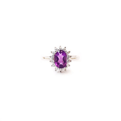 Oval Amethyst Sterling Silver Chop Ring