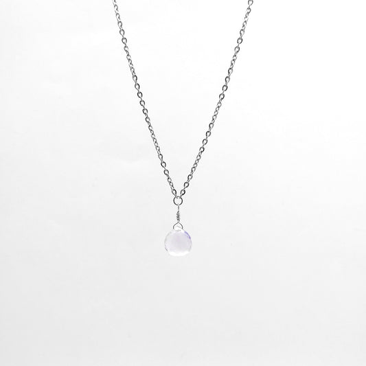 Faceted Pear Shaped Light Amethyst Necklace
