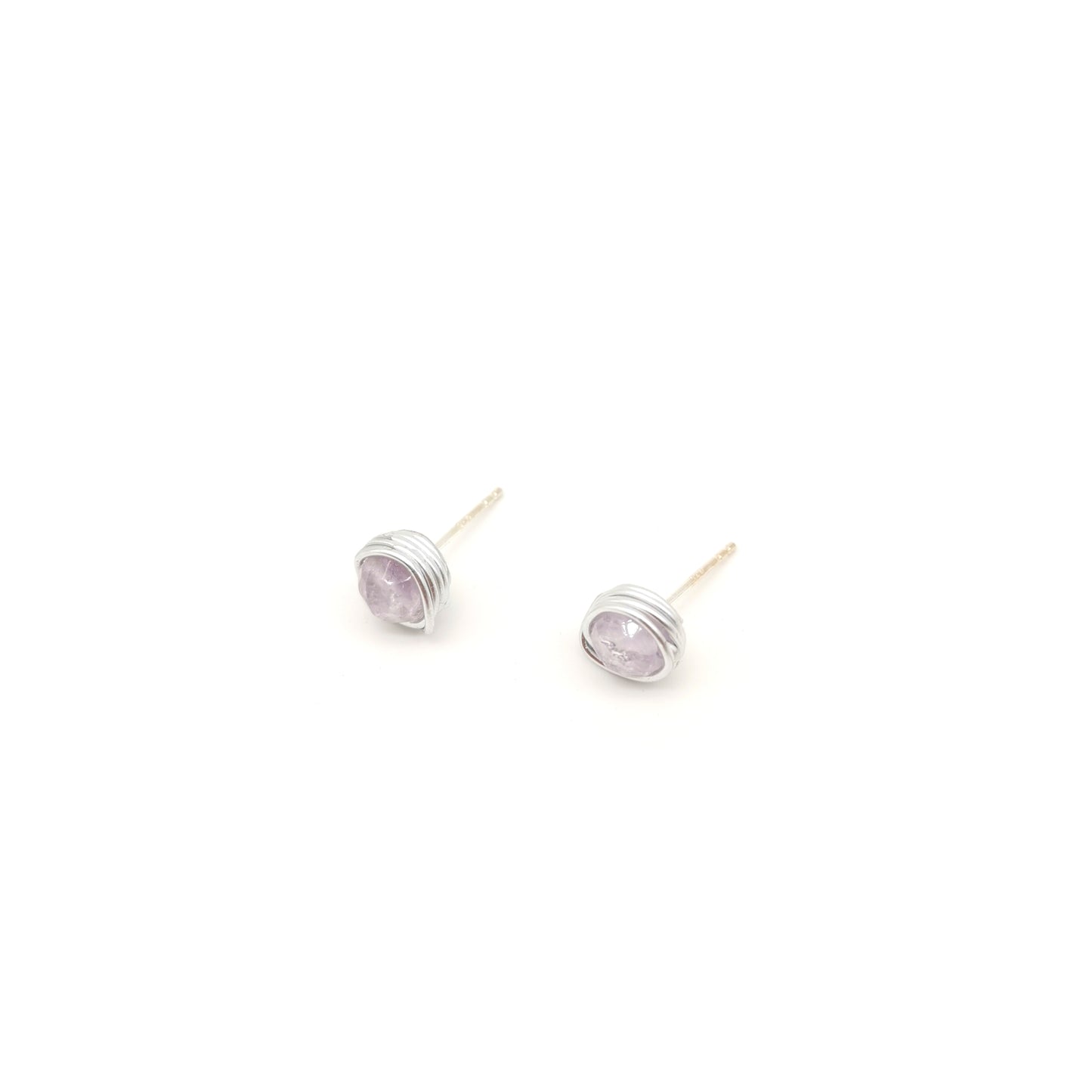 Mini Amethyst Sterling Silver Earrings